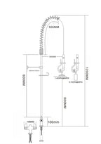 Douchette professionnelle monotrou avec levier et mitigeur - 1.200 mm