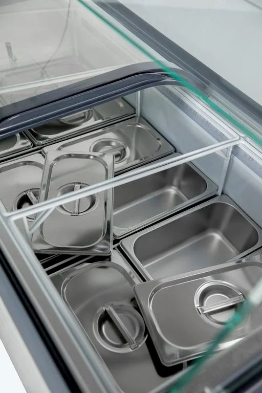 Vitrine à crème glacée avec verre de sécurité – 9 x 5 L – 278 L