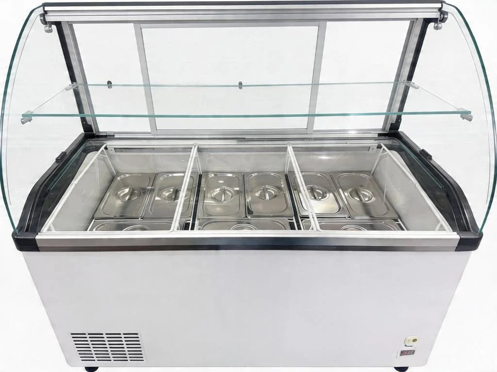 Vitrine à crème glacée avec verre de sécurité – 9 x 5 L – 278 L