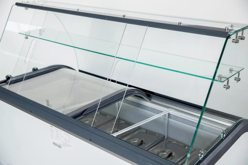 Vitrine à crème glacée avec verre de sécurité – 9 x 5 L – 278 L
