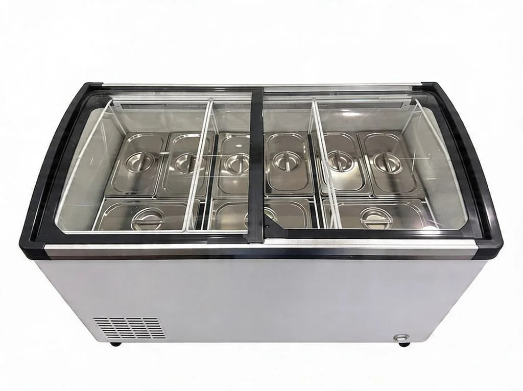Vitrine à crème glacée avec verre de sécurité – 9 x 5 L – 278 L