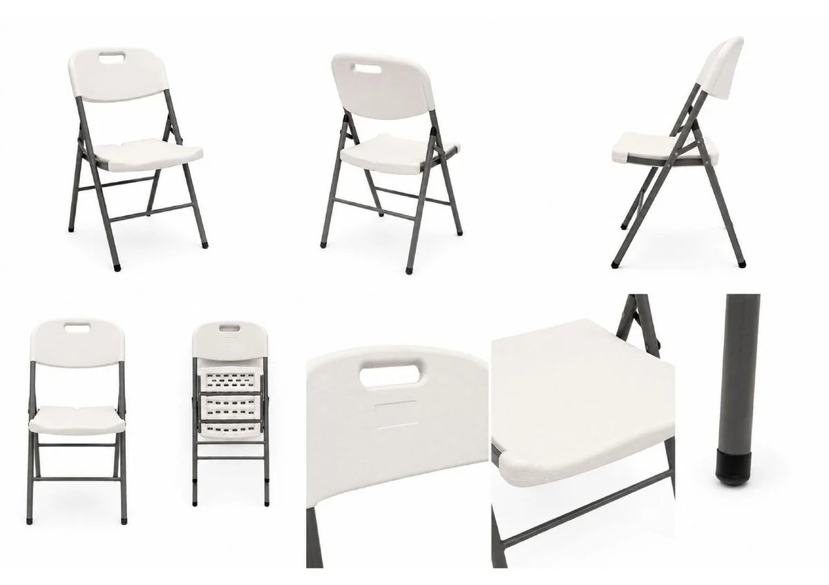 Chaise pliante - charge maximale 160 kg - blanche