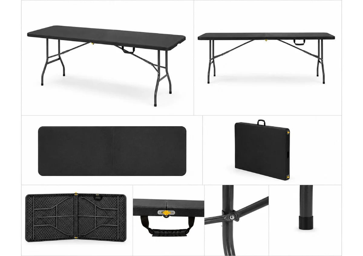 Table pliante - 1.800 x 740 x 740 mm - Noire