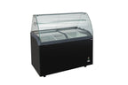 Vitrine à glace avec couvercle coulissant en verre – 9 x 5 L – 278 L – noire
