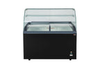 Vitrine à glace avec couvercle coulissant en verre – 9 x 5 L – 278 L – noire