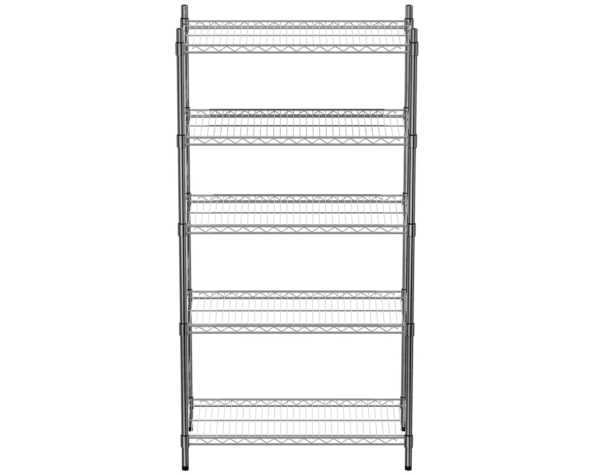Rayonnage – chromé – 5 niveaux – 910 x 455 x 1810 mm