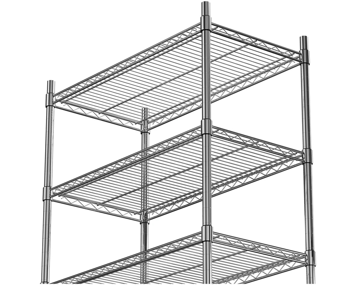 Rayonnage – chromé – 5 niveaux – 910 x 455 x 1810 mm