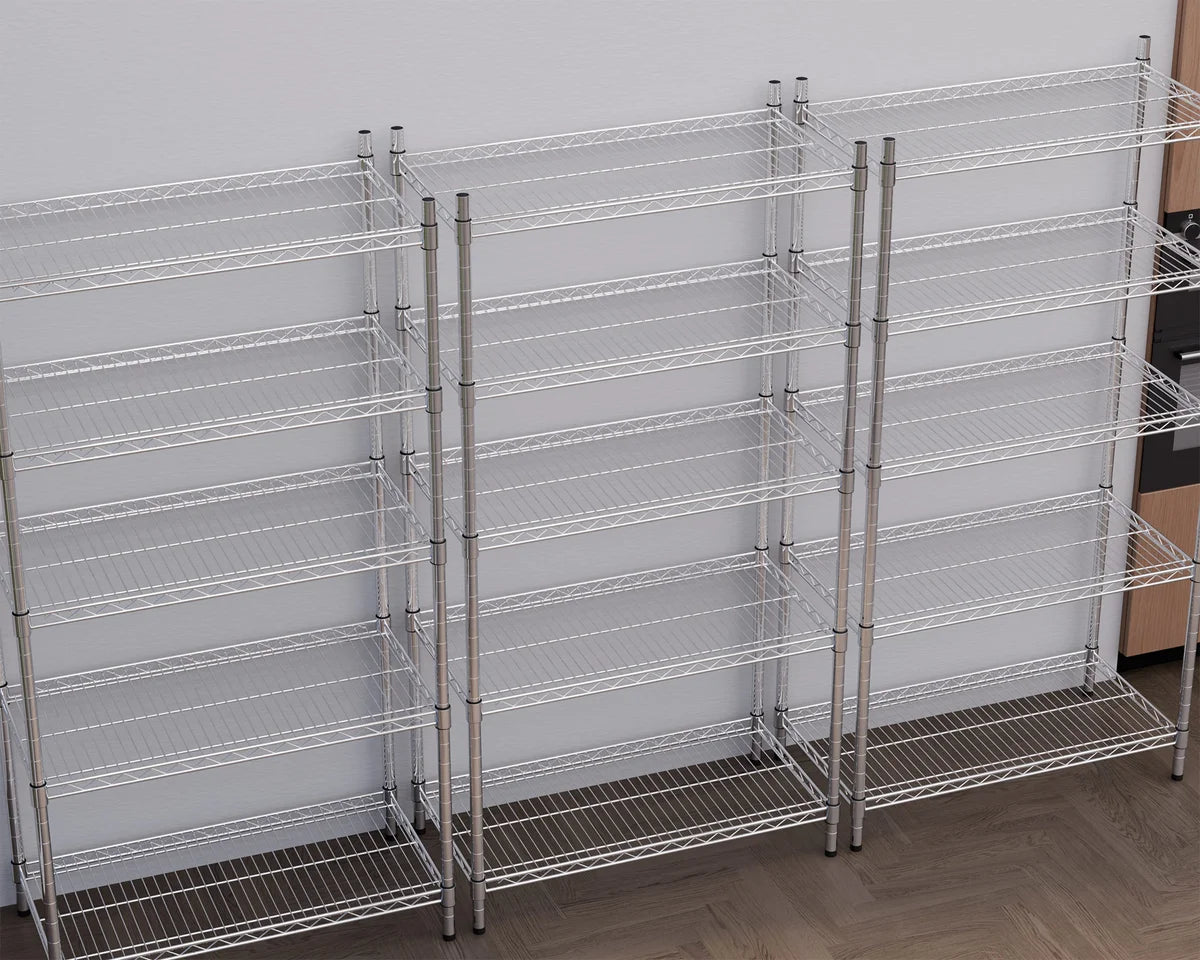 Rayonnage – chromé – 5 niveaux – 910 x 455 x 1810 mm