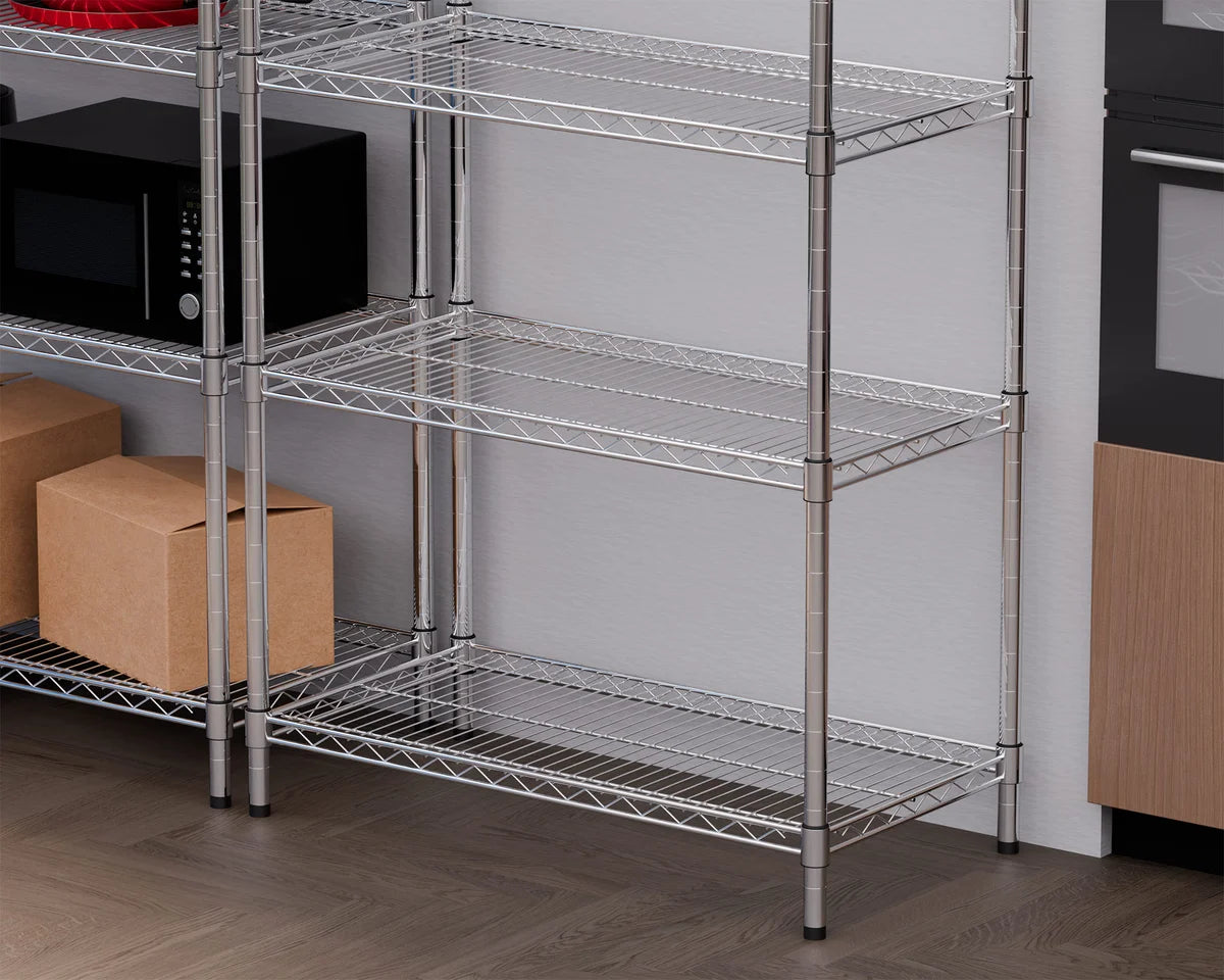 Rayonnage – chromé – 5 niveaux – 910 x 455 x 1810 mm