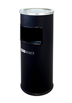 Cendrier sur pied avec poubelle - 30 litres - Noir