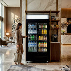 Armoire à boissons ECO 630 avec enseigne lumineuse et portes coulissantes