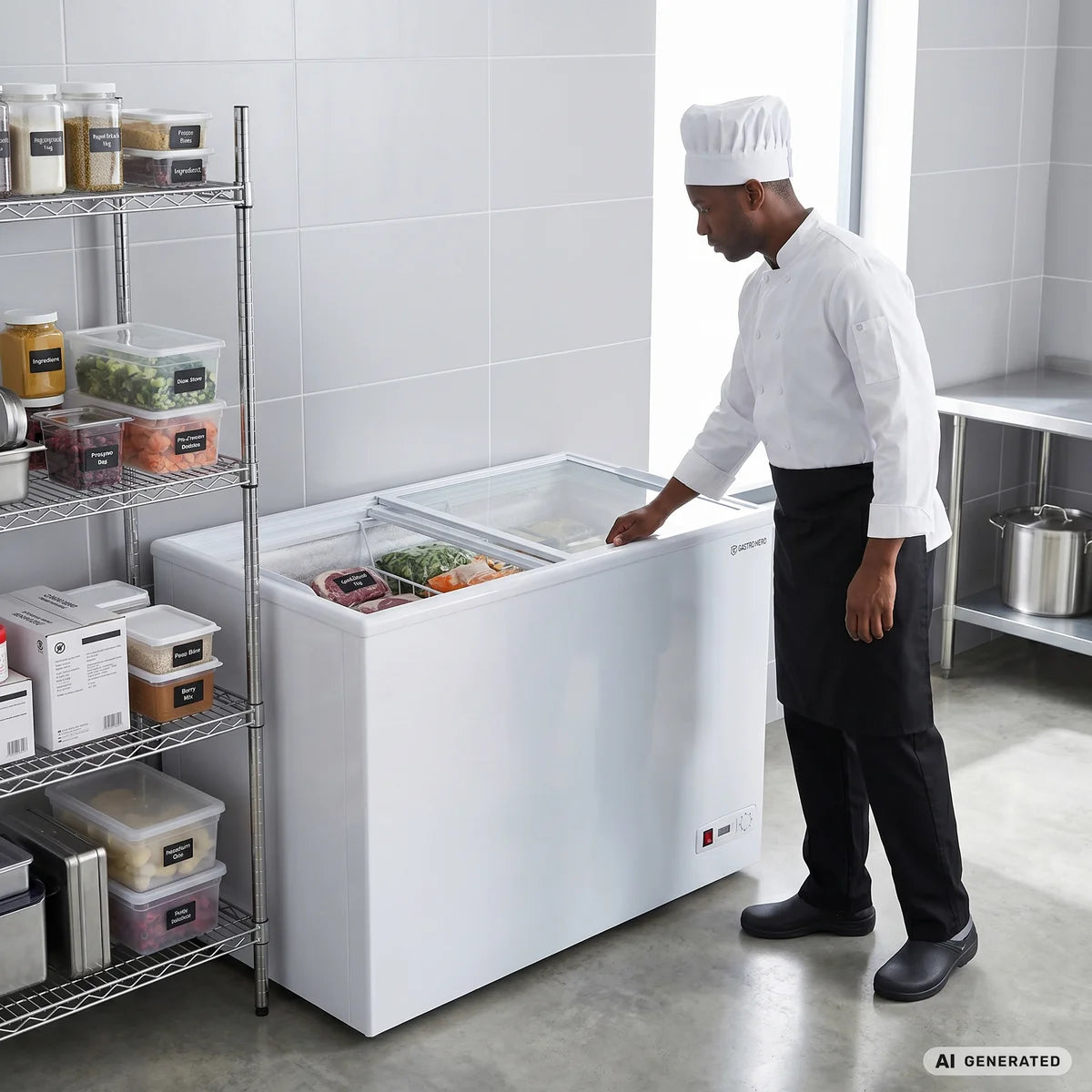 Congélateur coffre ECO 200 avec couvercle coulissant en verre