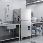 Lave-vaisselle à capot PROFI Digital 54 SL 50x50 cm (dimensions du panier), avec doseur de détergent et de produit de rinçage, avec pompe de vidange, Fabriqué en Europe, 400 Volt