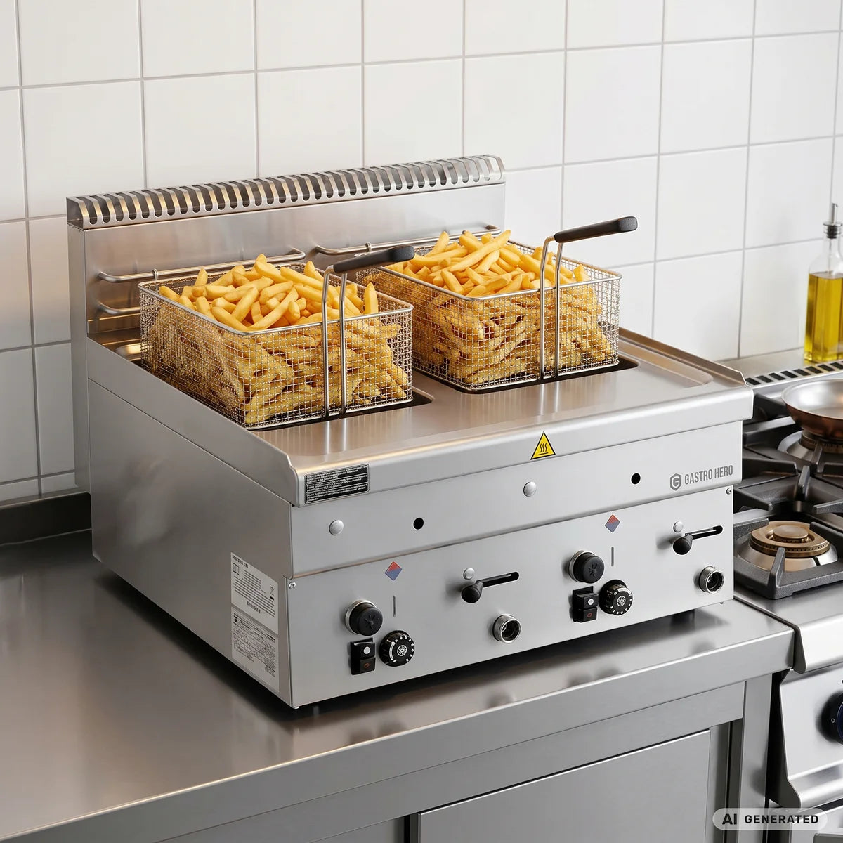 Friteuse à gaz Série 600 - 60/60 - 8+8 Litres - appareil de table - 14,8 kW