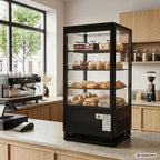 Vitrine réfrigérée ECO 78 litres, éclairage LED, 3 grilles, noire
