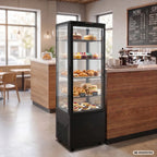 Vitrine réfrigérée ECO 235 litres, éclairage LED, 4 grilles, noire