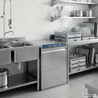 Lave-vaisselle HYPRO Digital 50 SL panier 50x50 cm, avec doseur de détergent & de produit de rinçage, avec pompe de vidange, pompe de surpression, Fabriqué en Europe, 230 V