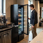 Armoire à boissons GKS-160 Slim, 160 litres de volume de refroidissement, éclairage intérieur, noire