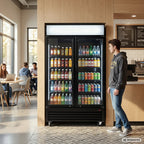 Armoire à boissons ECO 1000 avec portes battantes et fronton lumineux