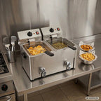 Friteuse électrique double ECO 10+10 litres avec robinet de vidange