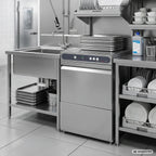 Lave-verres ECO 40 x 40 cm (panier), avec doseur de détergent & doseur de produit de rinçage, avec pompe de vidange & adoucisseur, Fabriqué en Europe, 230 V