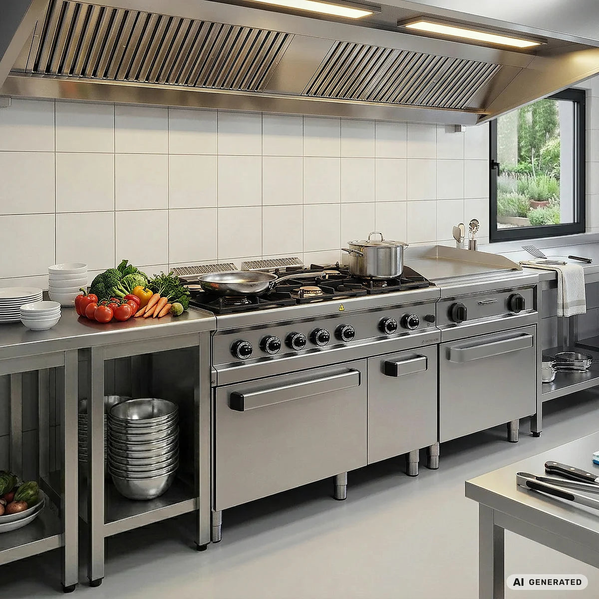 Cuisinière à gaz Série 700 - 110/70 avec four électrique - 6 feux - 42 kW