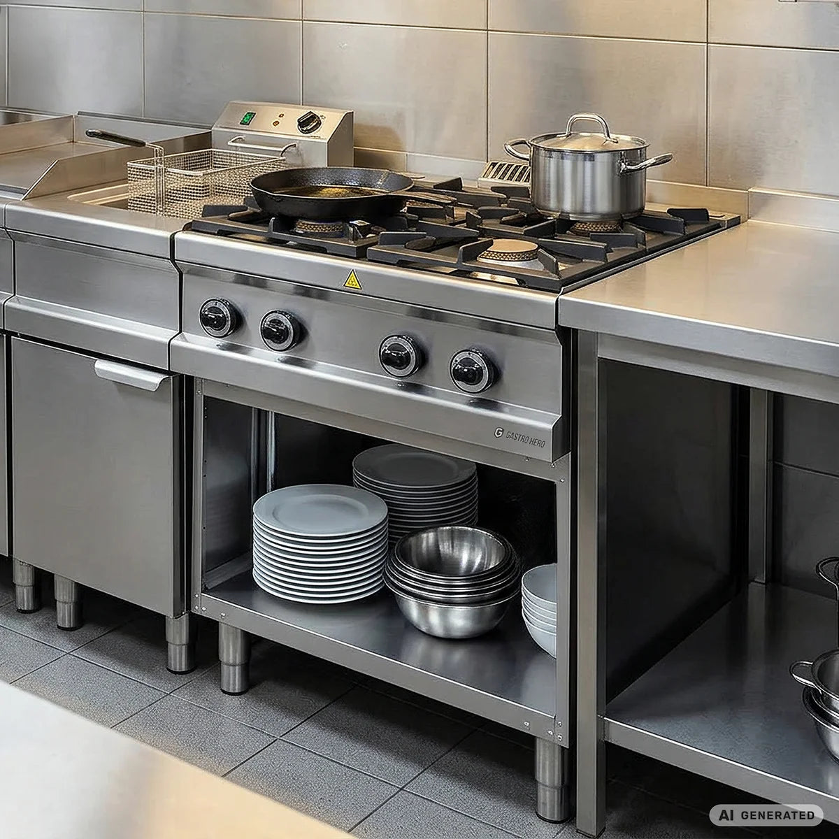 Cuisinière à gaz Série 700 - 70/70 - 4 feux - 28 kW