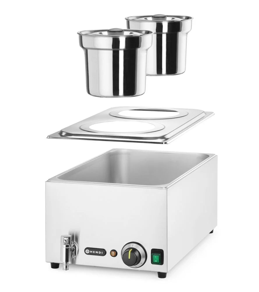 Hendi Set bain-marie Ranger 2 x 4 L avec robinet de vidange, couvercles inclus