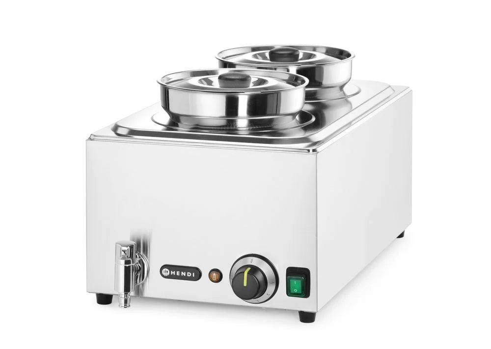 Hendi Set bain-marie Ranger 2 x 4 L avec robinet de vidange, couvercles inclus