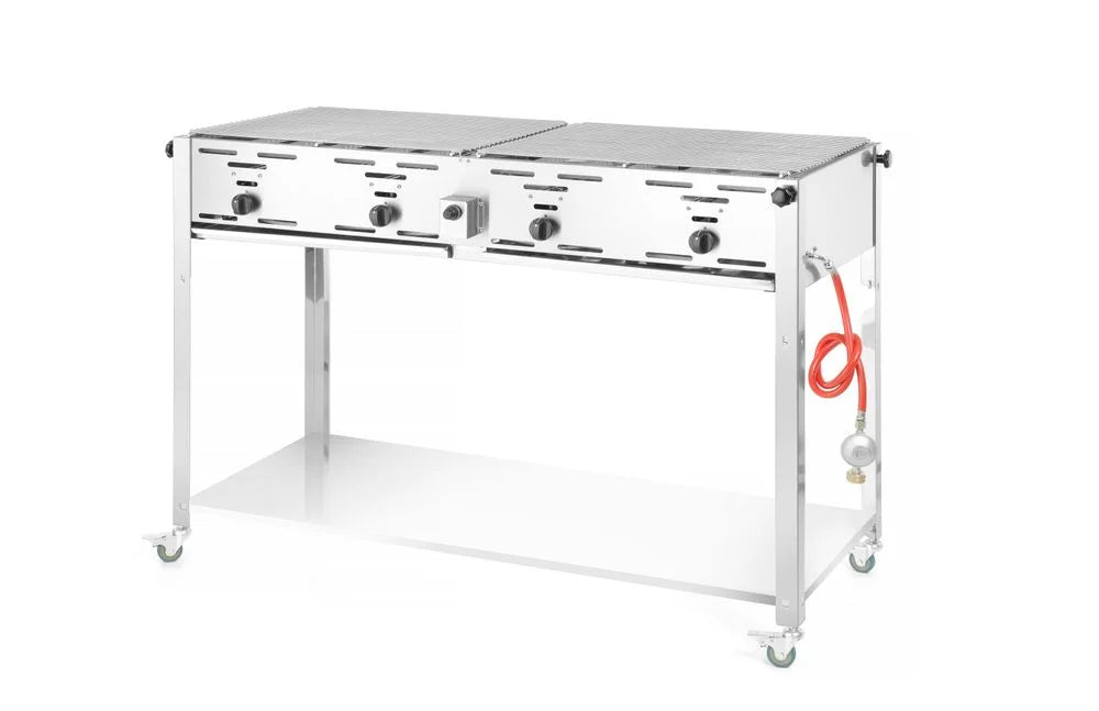 Hendi Barbecue à gaz Grill-Master Quattro, 4 brûleurs, sur roulettes