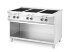 Cuisinière à induction Hendi avec soubassement ouvert, 6 foyers, 400 V