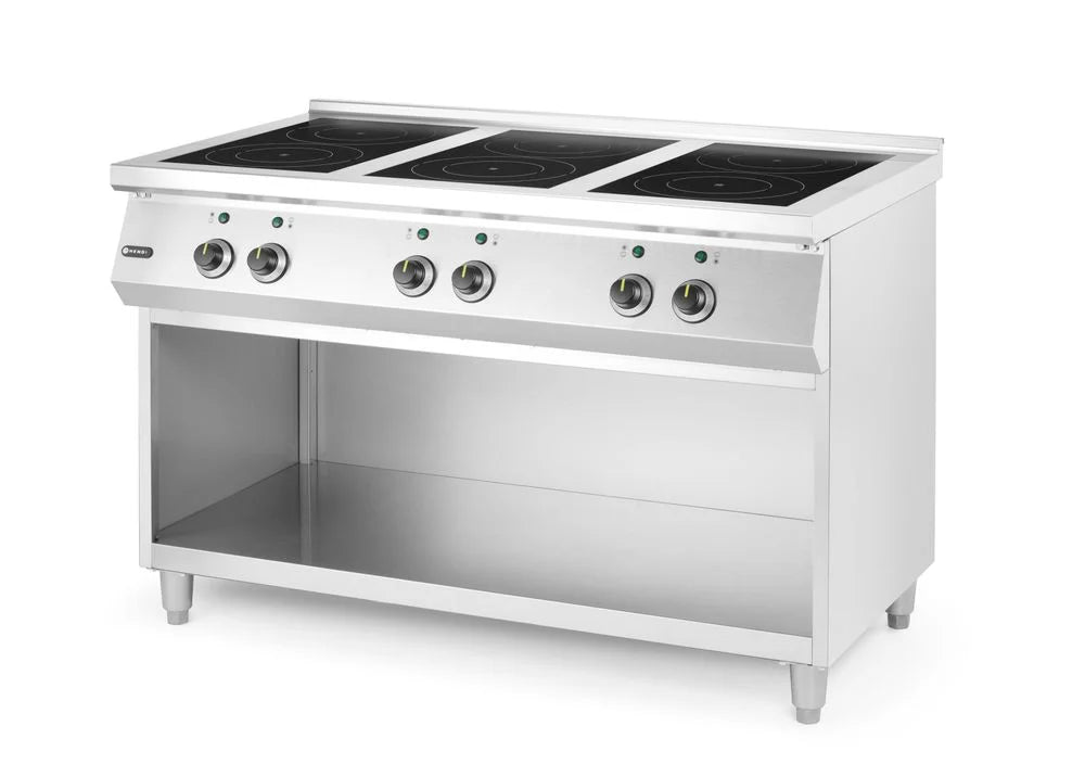 Cuisinière à induction Hendi avec soubassement ouvert, 6 foyers, 400 V