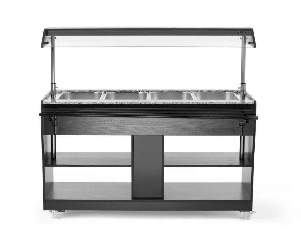 Buffet chaud Hendi, 4 x GN 1/1, sur roulettes