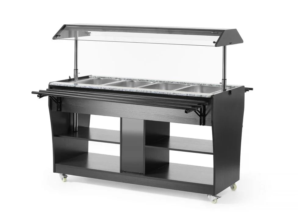 Buffet chaud Hendi, 4 x GN 1/1, sur roulettes