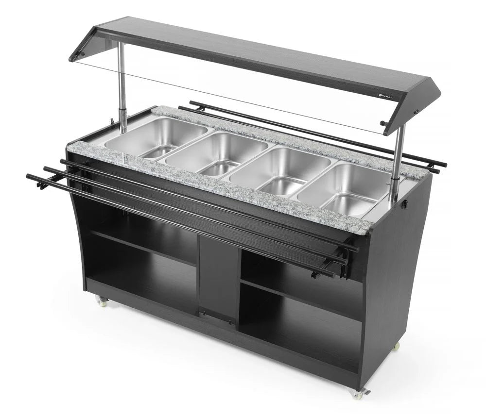 Buffet chaud Hendi, 4 x GN 1/1, sur roulettes