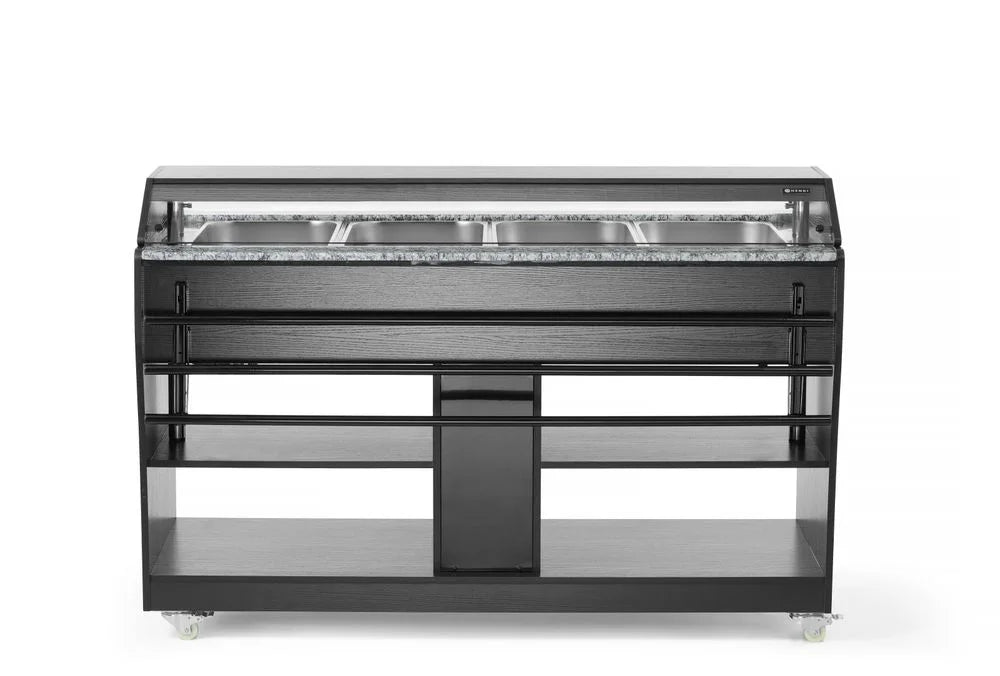 Buffet chaud Hendi, 4 x GN 1/1, sur roulettes
