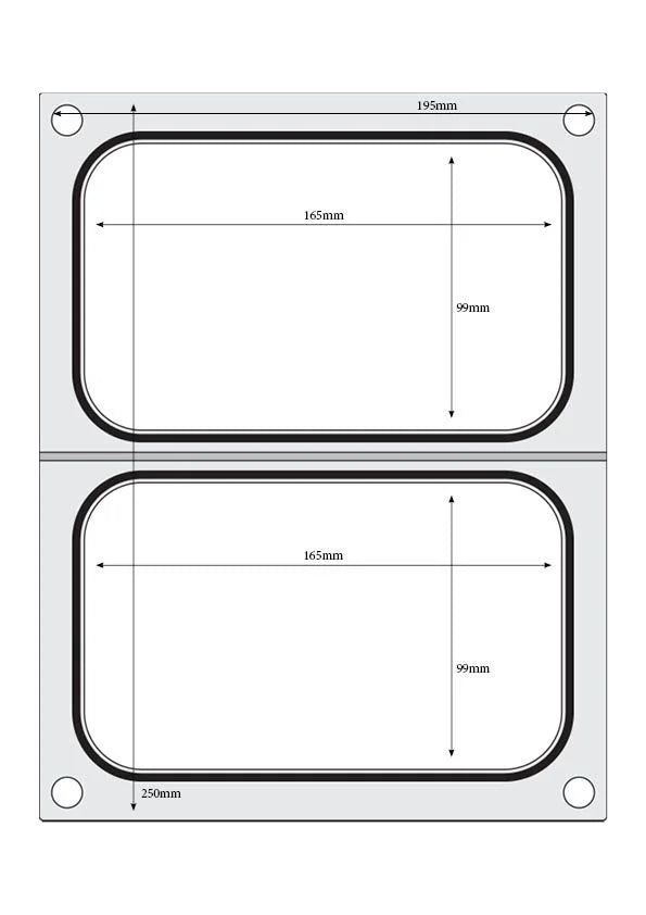 Hendi Matrice pour scelleuse de barquettes Compact, 2 barquettes, 178 x 113 mm chacune