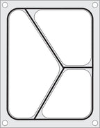 Hendi Matrice pour scelleuse de barquettes Compact, barquette à 3 compartiments, 227 x 178 mm