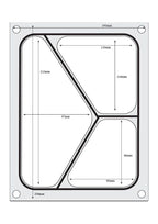Hendi Matrice pour scelleuse de barquettes Compact, barquette à 3 compartiments, 227 x 178 mm