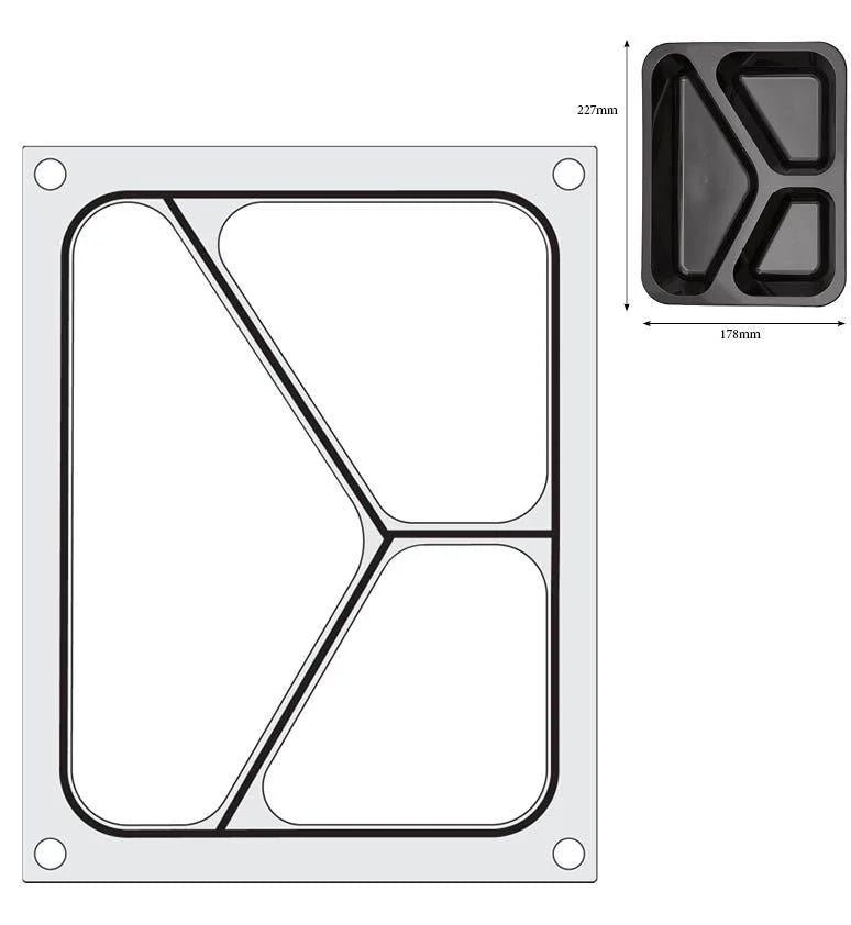 Hendi Matrice pour scelleuse de barquettes Compact, barquette à 3 compartiments, 227 x 178 mm