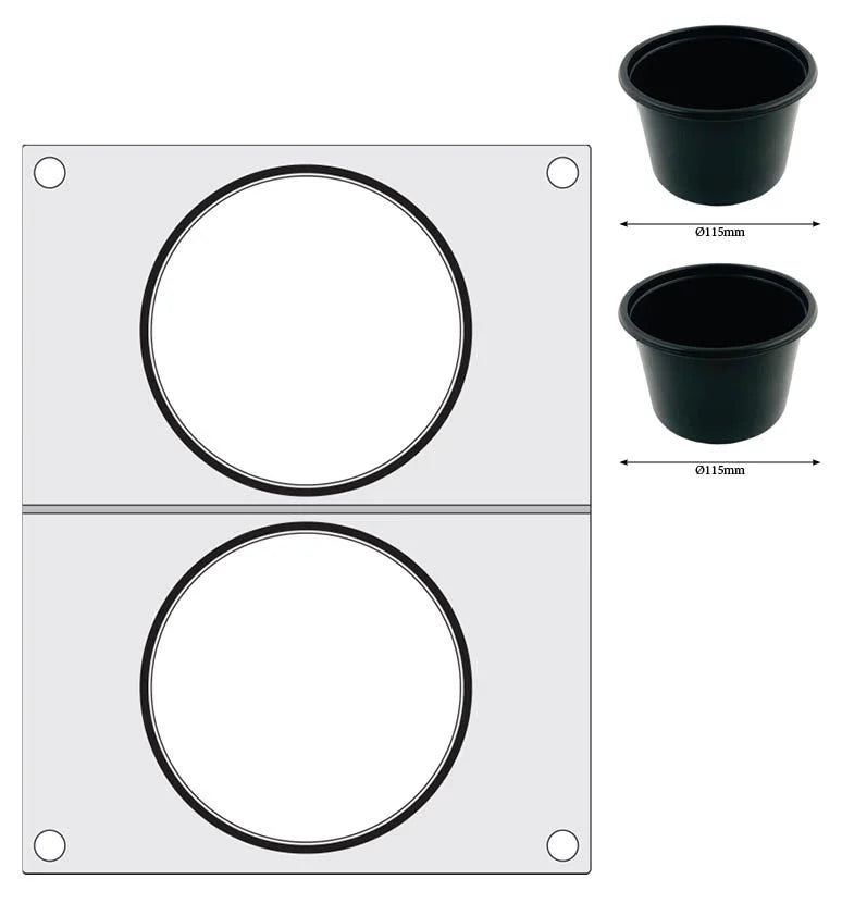 Hendi Matrice pour scelleuse de barquettes Compact, 2 barquettes rondes, Ø 115 mm chacune