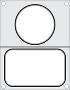 Matrice de scellage Hendi pour scelleuse de barquettes Compact, 1 barquette 178 x 113 mm et 1 barquette ronde Ø 115 mm