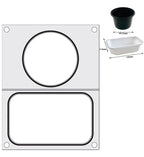 Matrice de scellage Hendi pour scelleuse de barquettes Compact, 1 barquette 178 x 113 mm et 1 barquette ronde Ø 115 mm