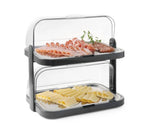 Vitrine réfrigérante Hendi à couvercles enroulables, double, gris foncé