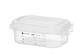 Bac GN Hendi avec couvercle et clips HACCP, GN 1/9, 65 mm, 0,6 L, PP