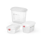 Bac GN Hendi avec couvercle et clips HACCP, GN 1/2, 100 mm, 6,5 L, PP