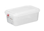 Bac GN Hendi avec couvercle et clips HACCP, GN 1/4, 100 mm, 2,8 L, PP