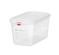 Bac GN Hendi avec couvercle et clips HACCP, GN 1/4, 150 mm, 4,3 L, PP