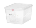 Bac GN Hendi avec couvercle et clips HACCP, GN 1/2, 200 mm, 12,5 L, PP