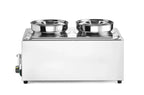 Hendi Set bain-marie Ranger 2 x 4 L avec robinet de vidange, couvercles inclus